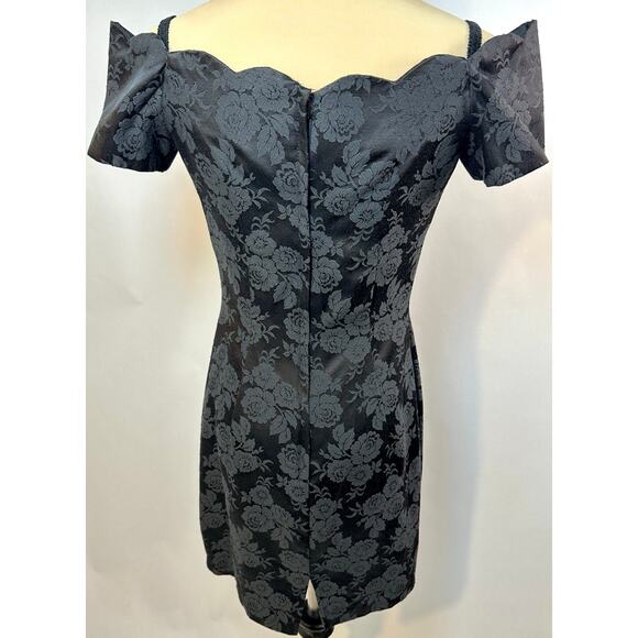 VTG Roberta Size 4 Small Black Mini Dress Sweetheart Wednesday Addams Costume - Picture 7 of 16